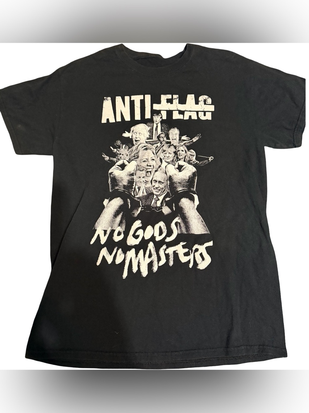 Anti-Flag T-Shirt Mens Black Graphic Band Punk Rock Crew Neck Tee